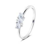 Heart CZ Silver Ring NSR-4318